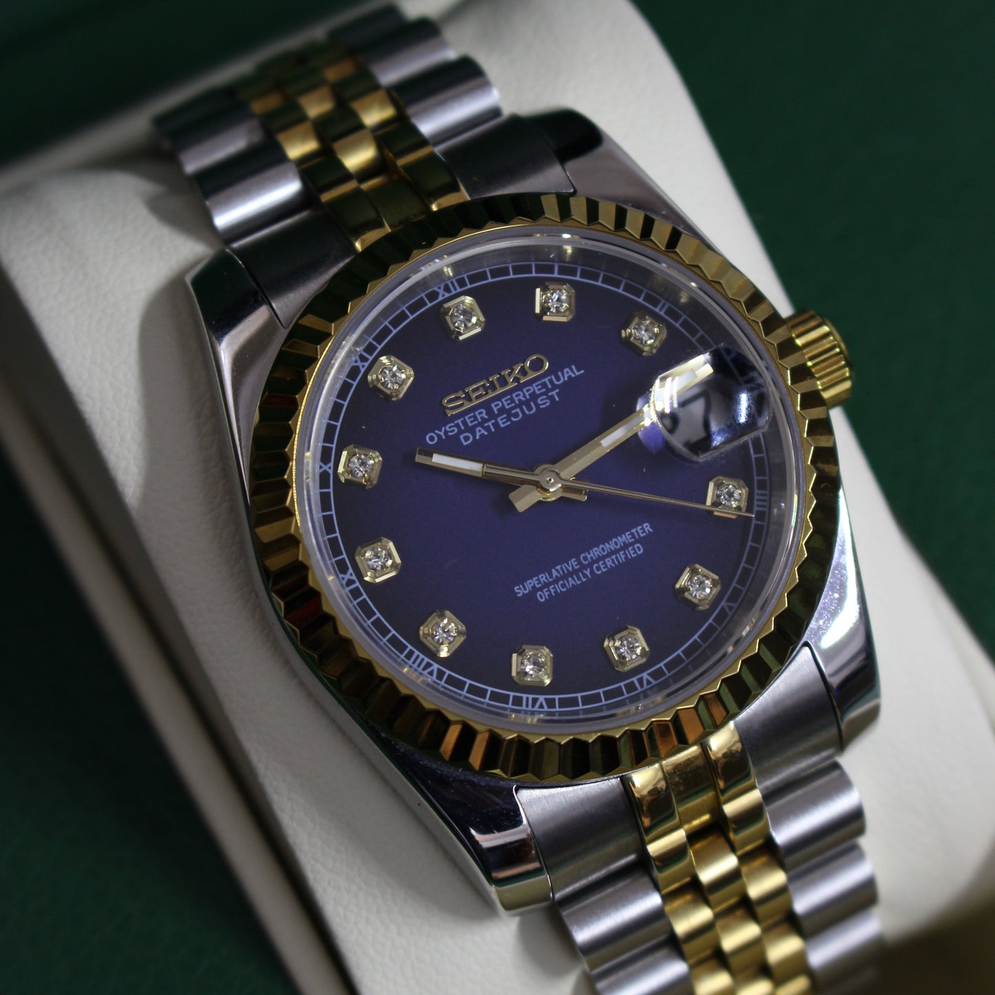 DATE-JUST HALF GOLD (ROYAL BLUE)