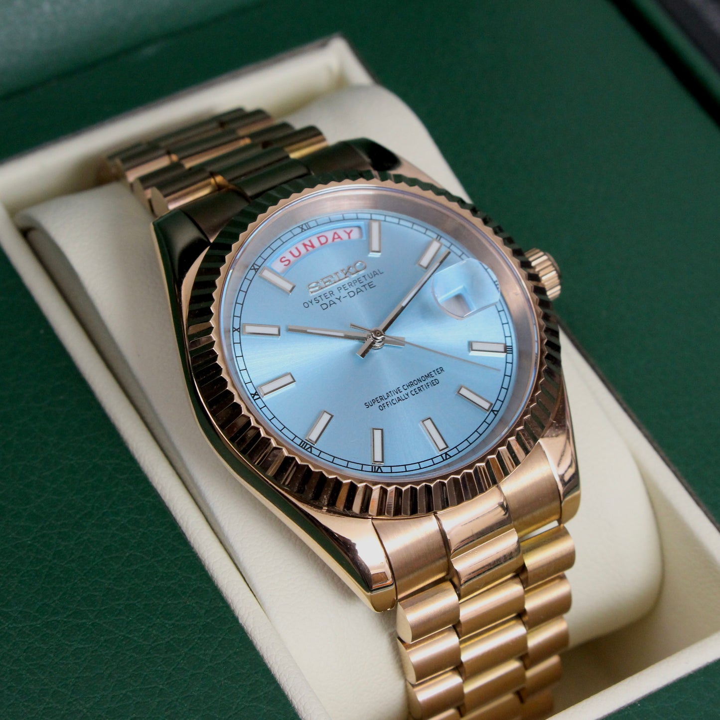 DAYDATE ROSE GOLD (TIFFANY BLUE)