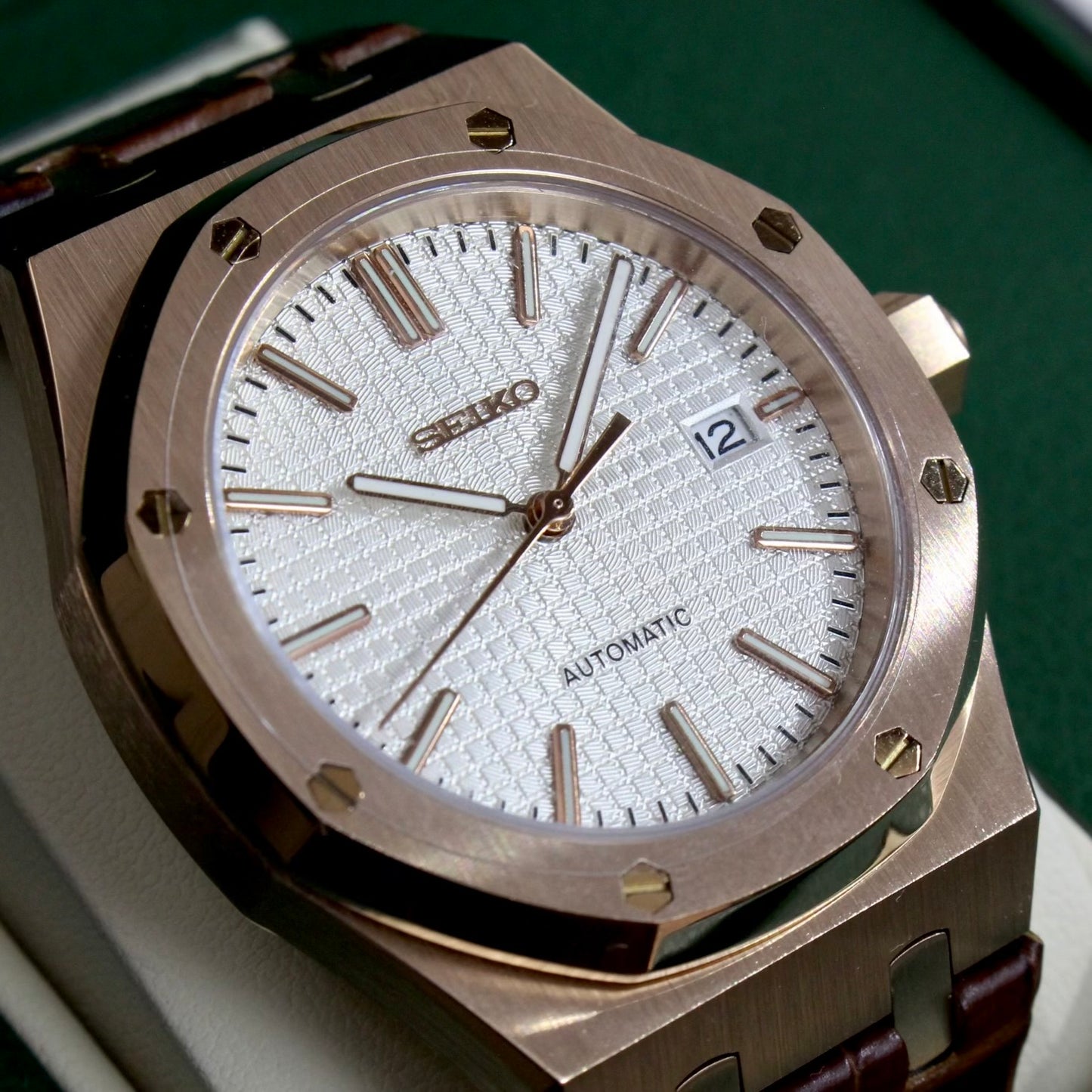 ROYAL OAK ROSE GOLD(LEATHER STRAP)