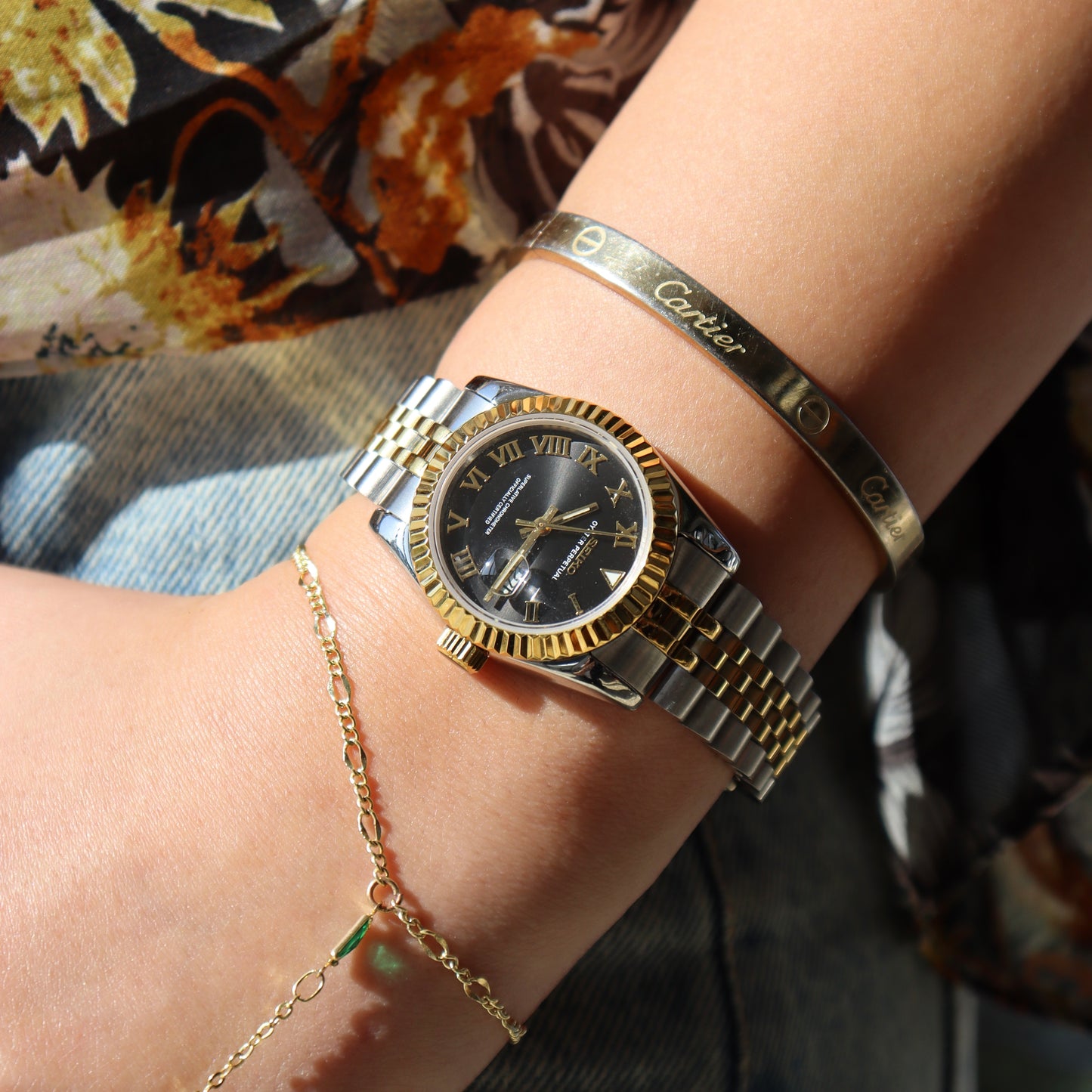 LADY-DATEJUST (31mm) HALF GOLD BLACK ROMAN