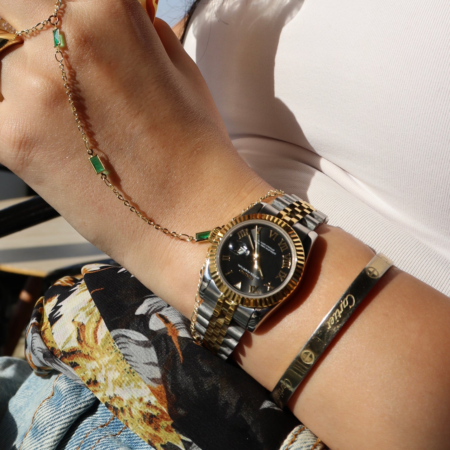 LADY-DATEJUST (31mm) HALF GOLD BLACK ROMAN