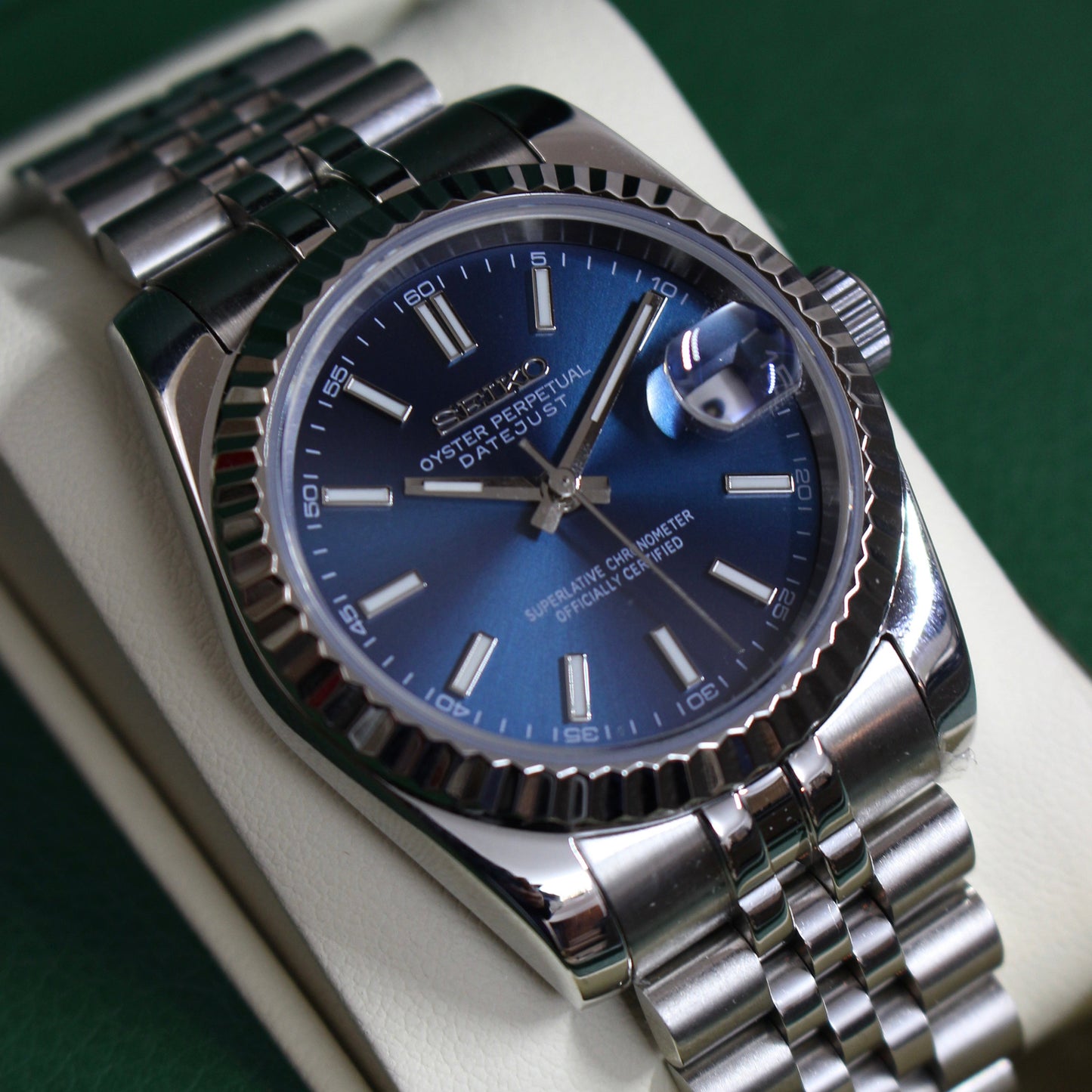DATE-JUST BLUE SUNBURST