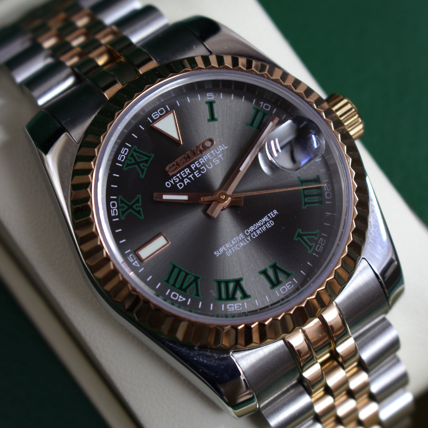 DATE-JUST WIMBLEDON HALF ROSEGOLD (JUBILEE BRACELET)