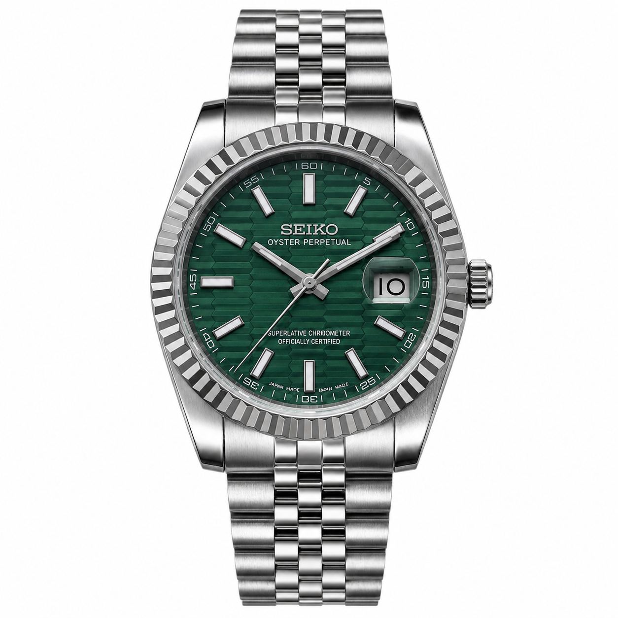 DATE-JUST FLUTED DIAL (GREEN)