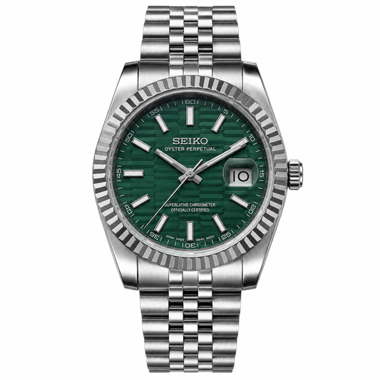 DATE-JUST FLUTED DIAL (GREEN)