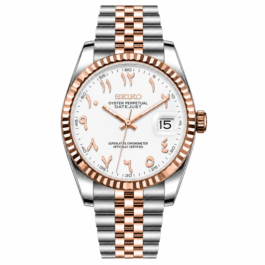 DATE-JUST ARABIC HALF ROSE GOLD (WHITE)