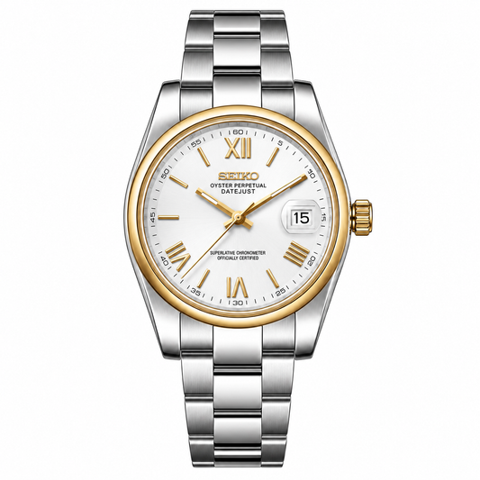 DATE-JUST GOLD BEZEL (white)