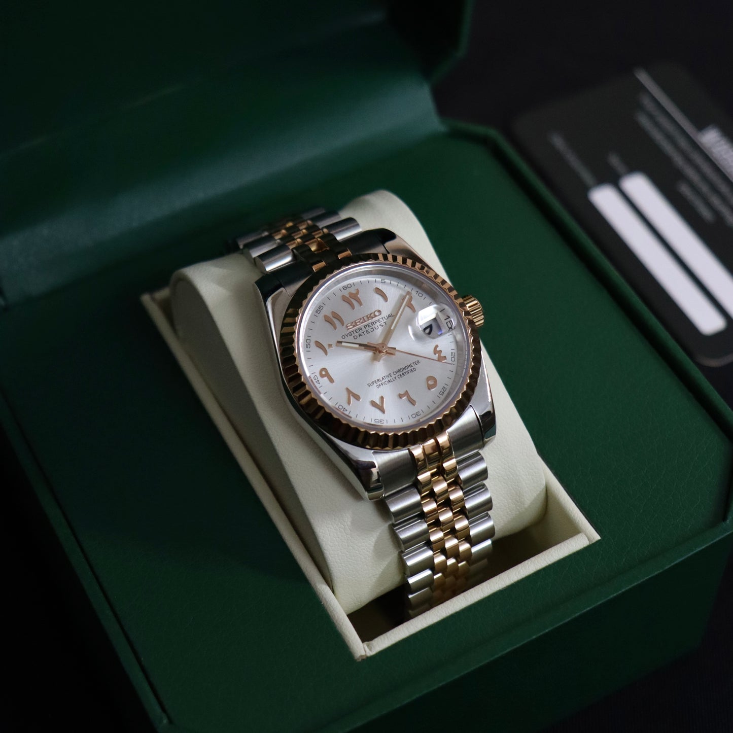 DATE-JUST ARABIC HALF ROSE GOLD (WHITE)