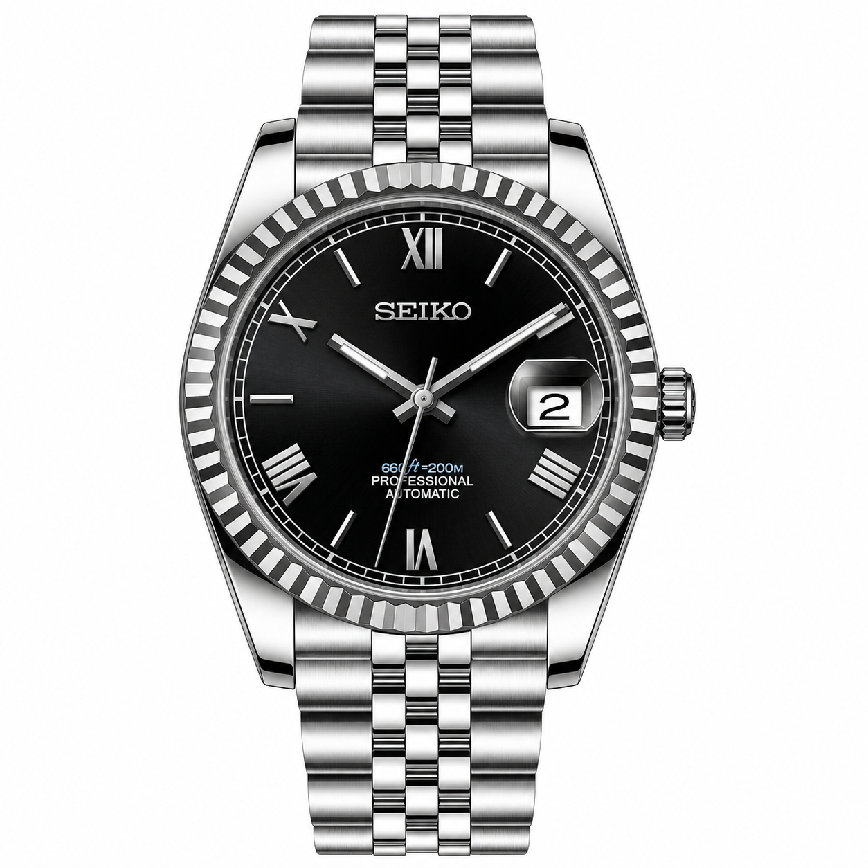 DATE-JUST BLACK ROMAN