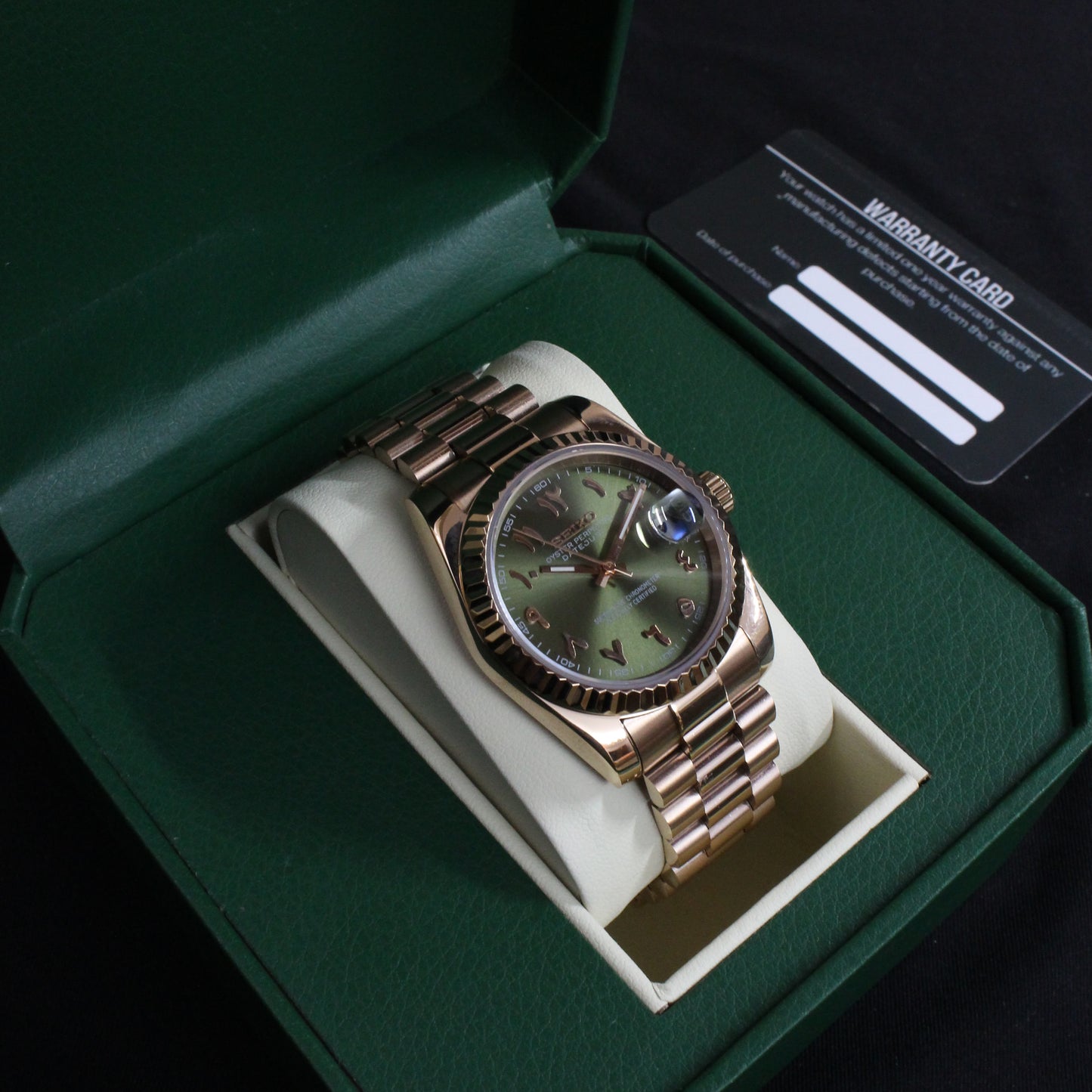 DATE-JUST ARABIC (OLIVE GREEN)