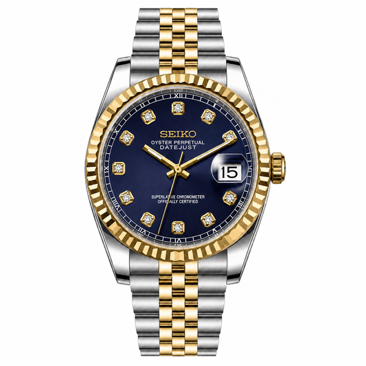 DATE-JUST HALF GOLD (ROYAL BLUE)