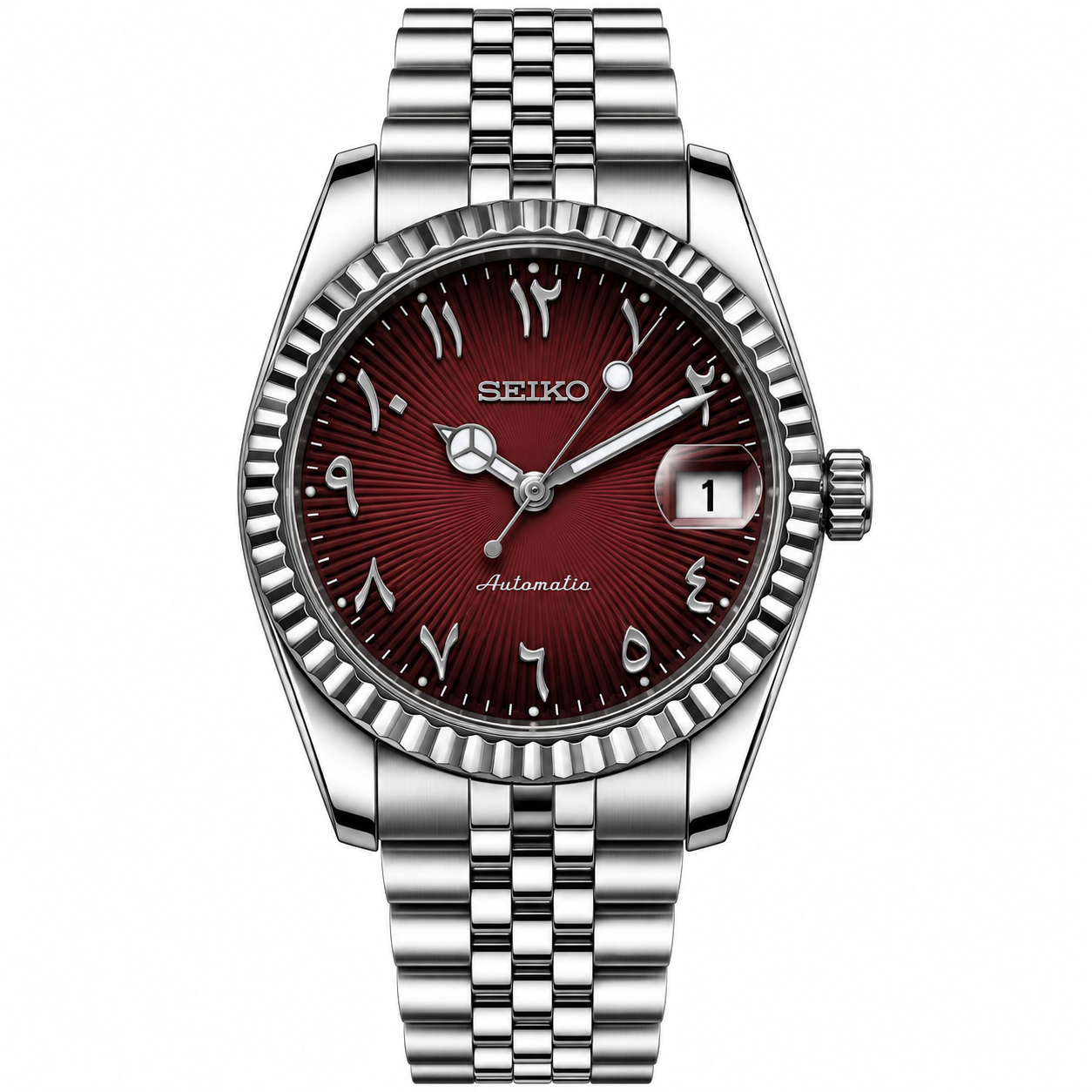 DATE-JUST ARABIC (DARK RED)