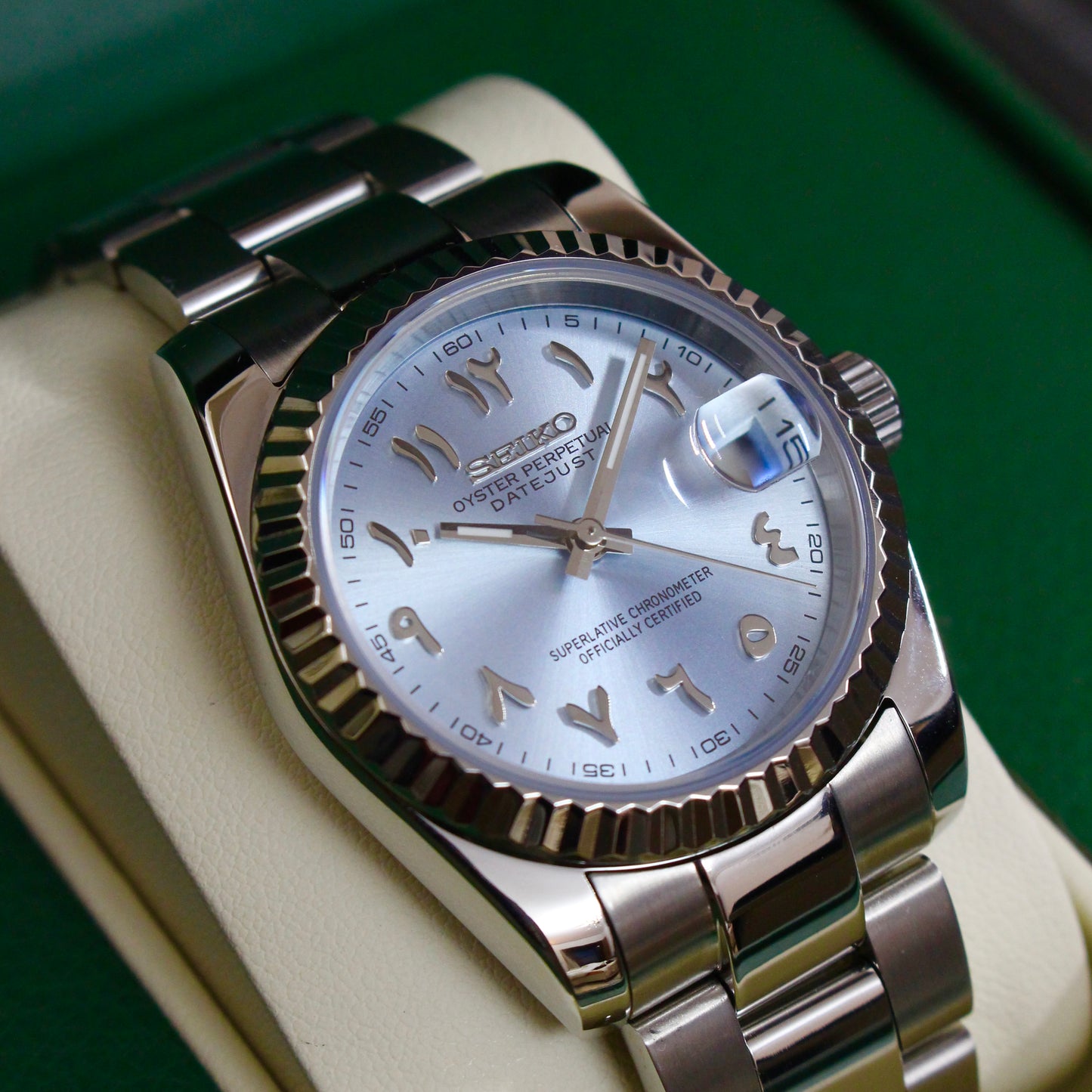 DATE-JUST ARABIC (TIFFANY BLUE)