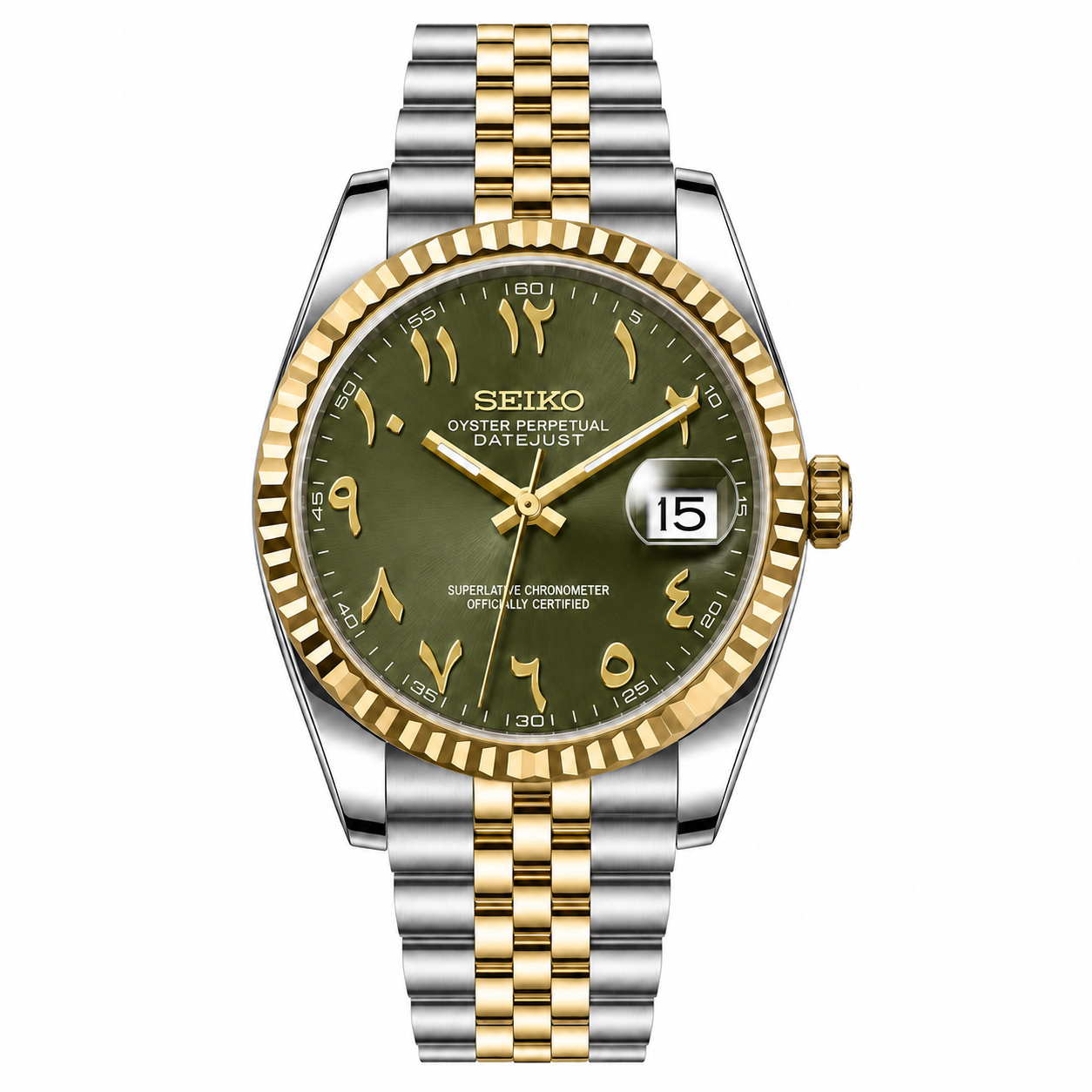DATE-JUST HALF GOLD (OLIVE GREEN)